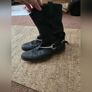 Black Leather Riding Boots